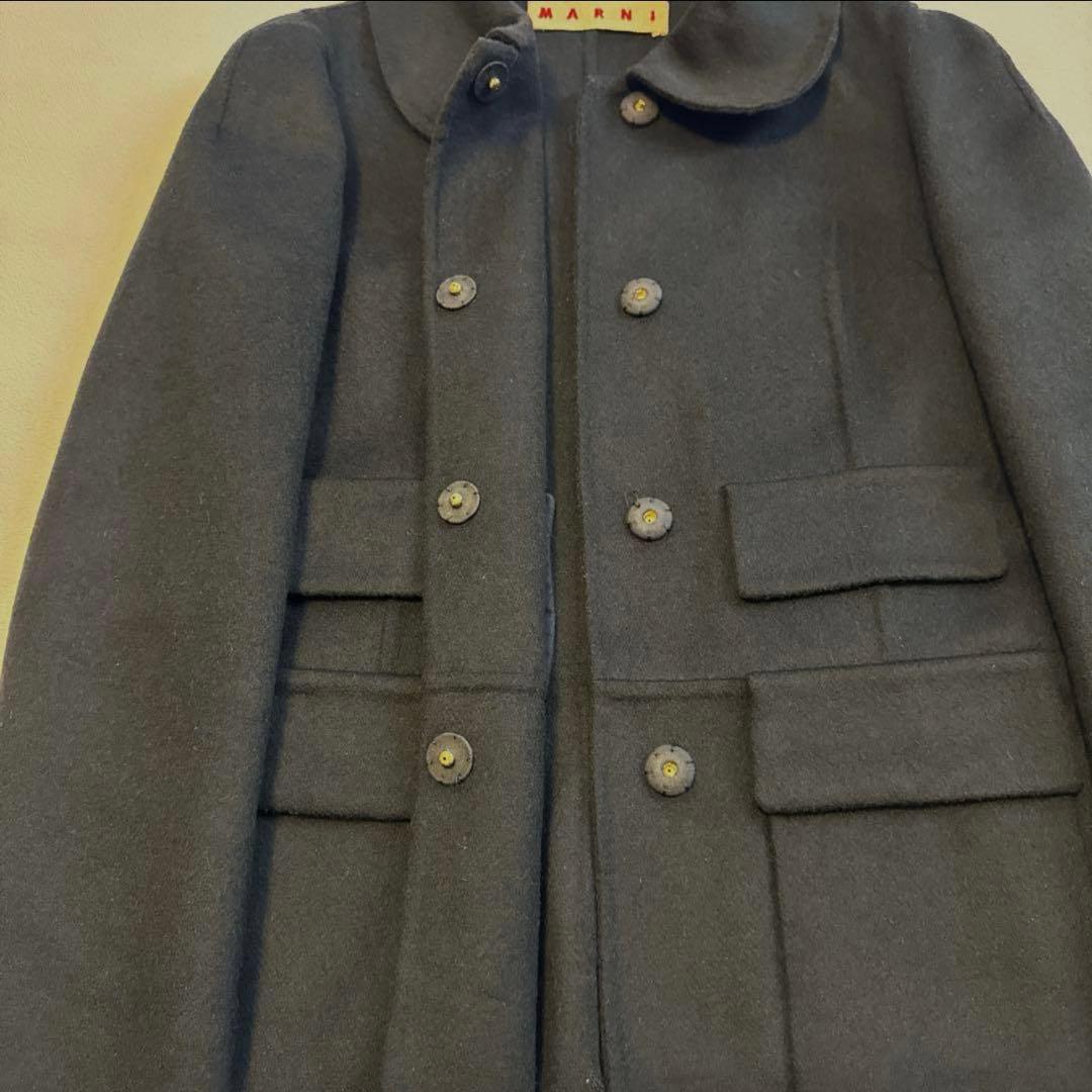 MARNIマルニ　ウール100%一枚仕立て ジャケット　ラウンドカラー　黒36
