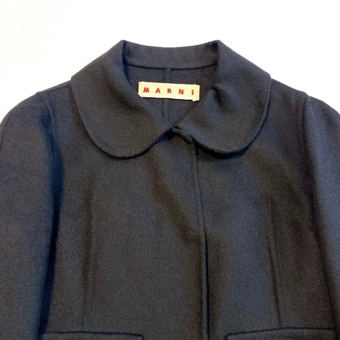 MARNIマルニ　ウール100%一枚仕立て ジャケット　ラウンドカラー　黒36