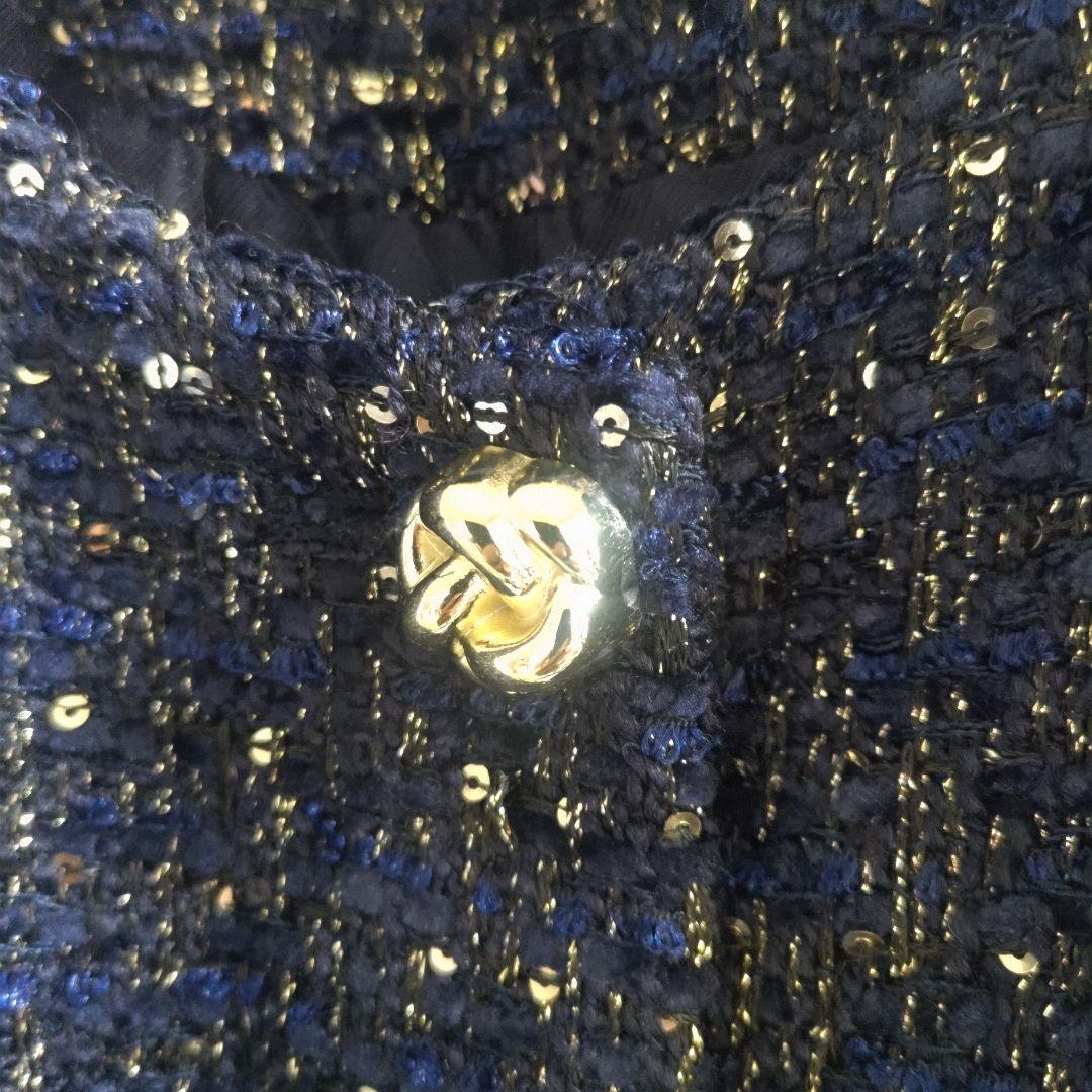 専用✨ZARA　 ベルト付き　テクスチャーベスト　ツイード　ジレ　金ボタン