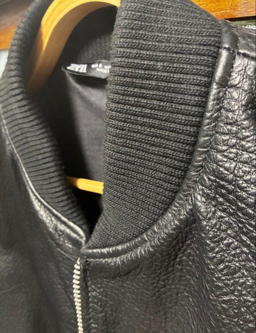 sai　ZARA 本革 ボンバージャケット ブルゾン 革ジャン 美品