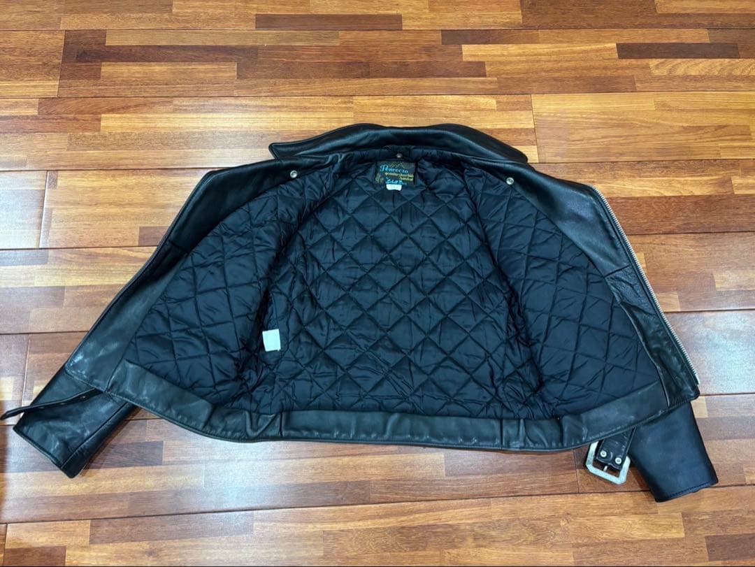 Schott Perfecto ブラックレザージャケット&レザーパンツ34セット