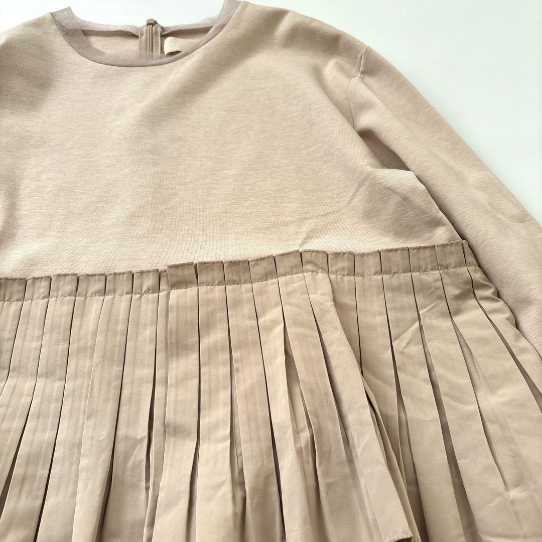 「新品同様」MARILYN MOON 長袖カットソー　プリーツF 手洗い可