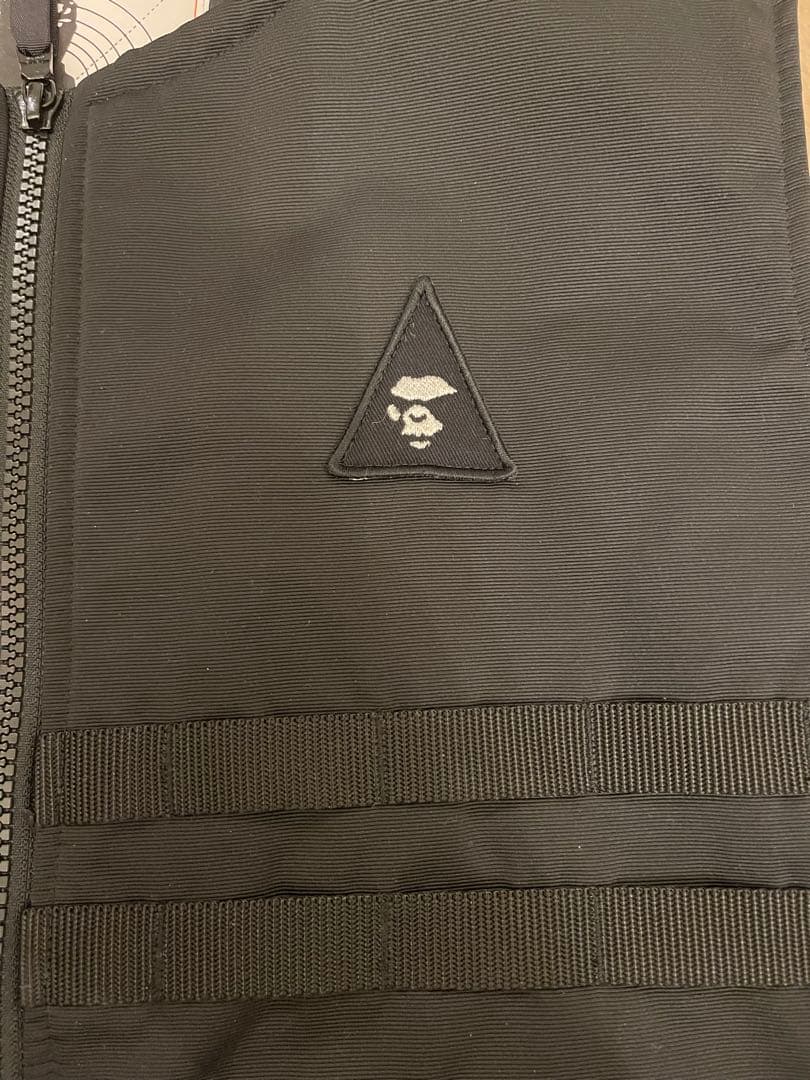 A BATHING APE ミリタリーベスト 黒 多ポケット