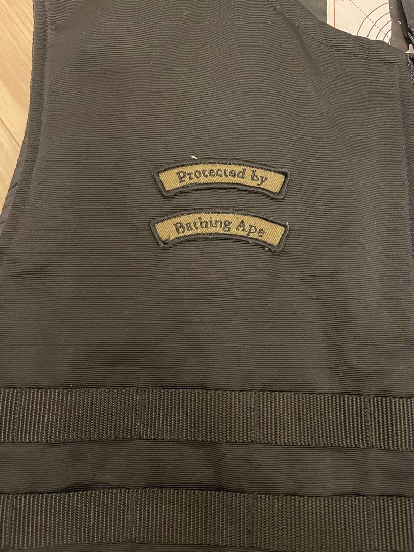 A BATHING APE ミリタリーベスト 黒 多ポケット