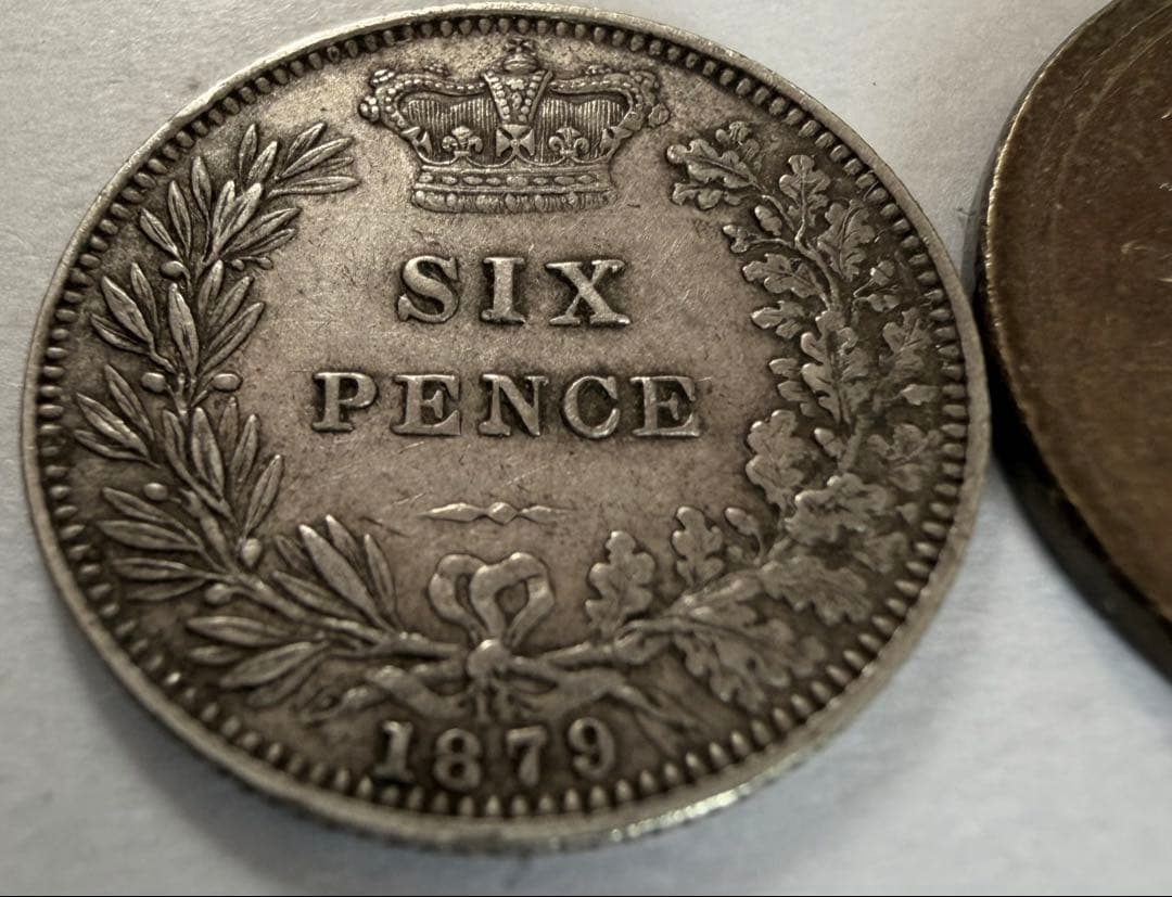 S*y様 1879年英国　ヤングヴィクトリア女王 6ペンス銀貨