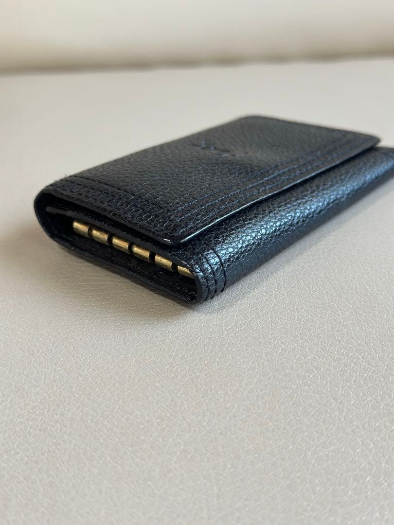 良品！ YSL イヴ・サンローラン 5連キーケース カサンドラロゴ レザー