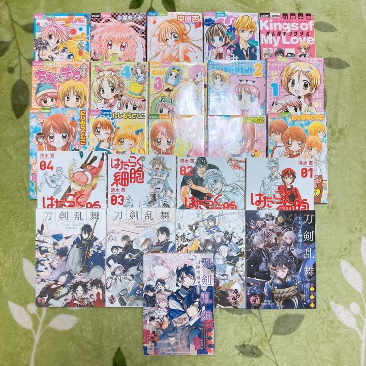 漫画まとめ売り ちゃお 刀剣乱舞 はたらく細胞 ちびデビ オレ様キングダム24冊