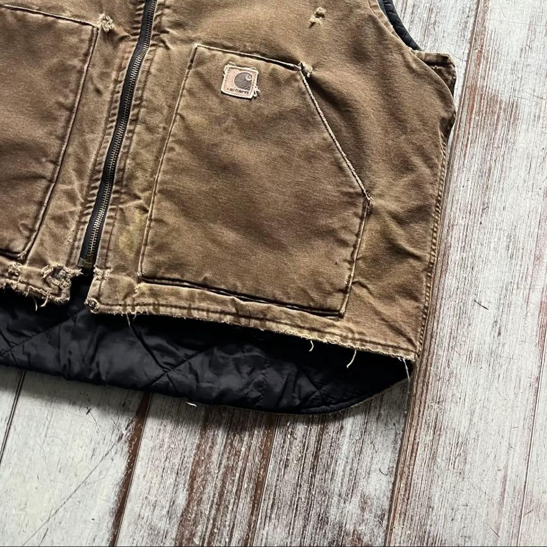 く*い様 -carhartt- fade brown duck vest