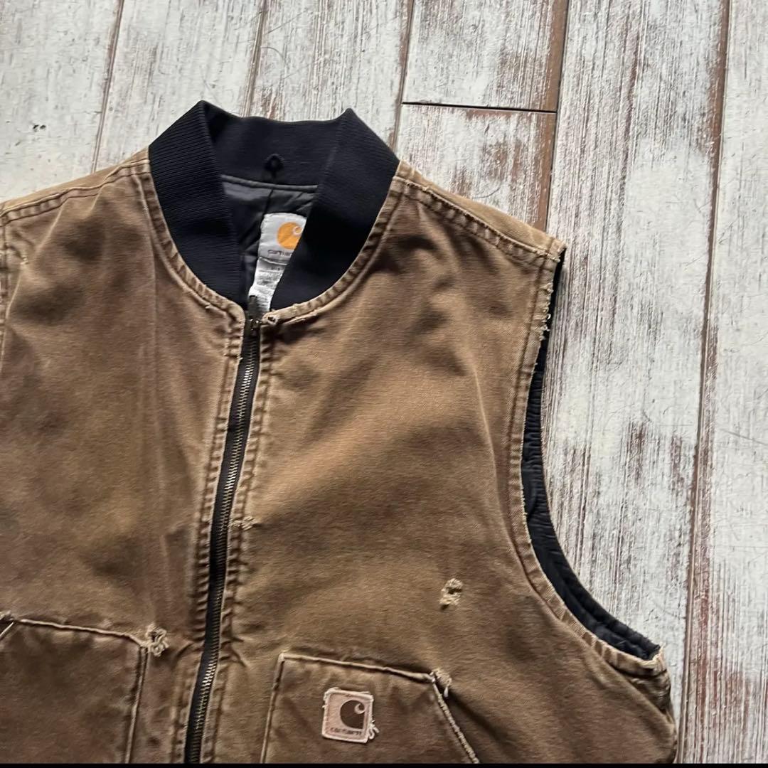 く*い様 -carhartt- fade brown duck vest