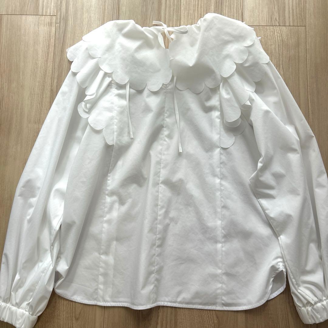yori たっぷりスカラップブラウス ホワイト 36 オケージョン 入学 入園