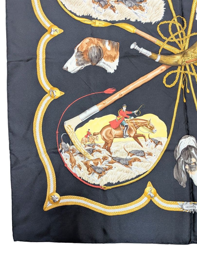 エルメス カレ90 LE LAISSER COURRE 猟犬 大判スカーフ