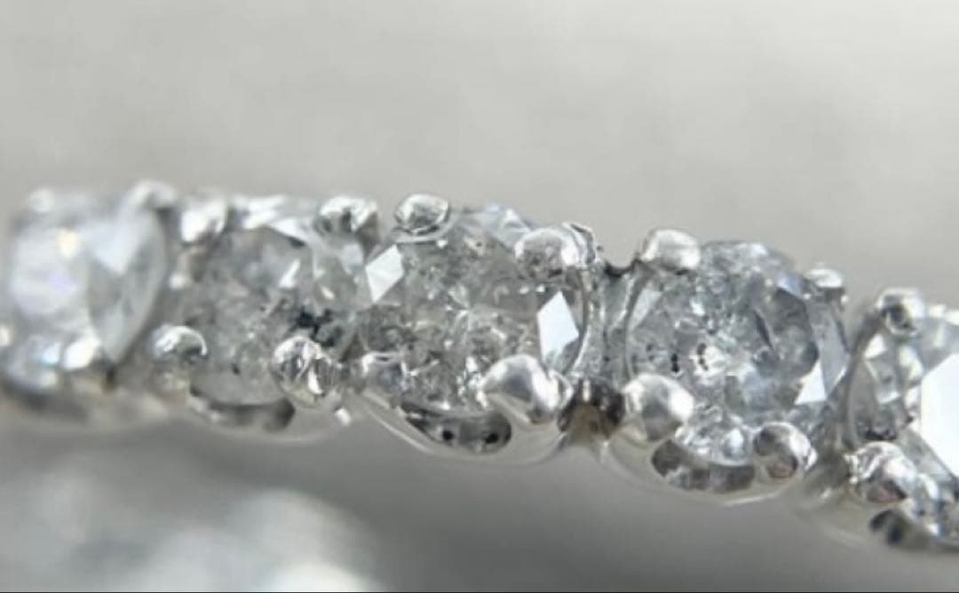 Pt900 天然ダイヤモンド 1.05ct ハーフエタニティリ ング