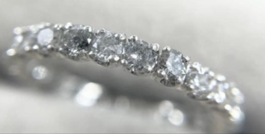 Pt900 天然ダイヤモンド 1.05ct ハーフエタニティリ ング