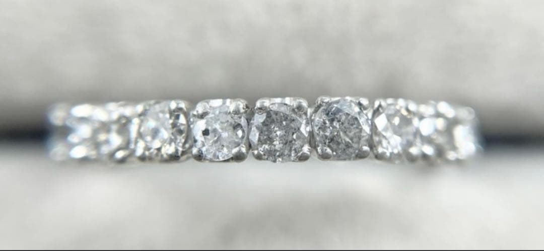 Pt900 天然ダイヤモンド 1.05ct ハーフエタニティリ ング