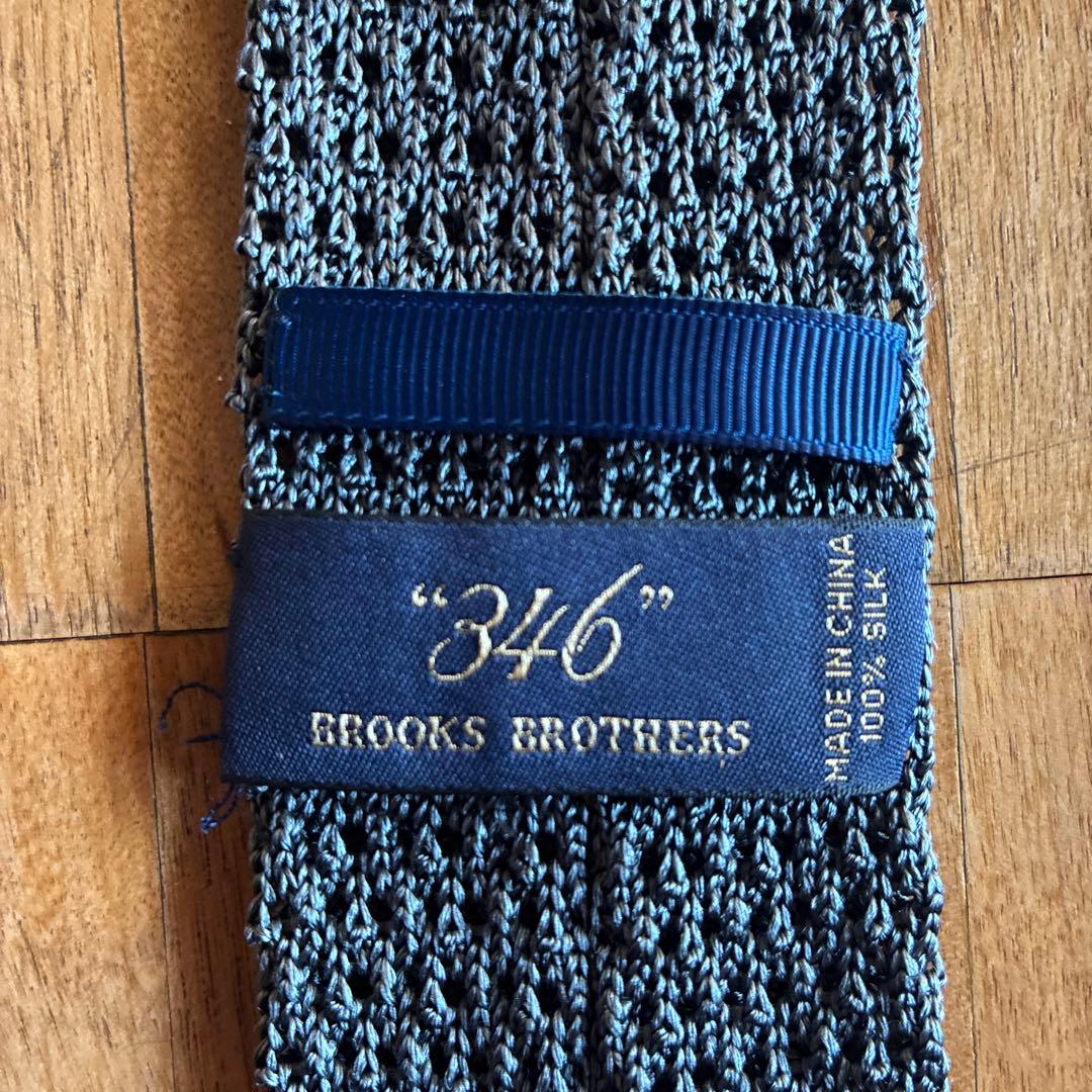 【未使用】BROOKS BROTHERS 346 ニットタイ グレー系