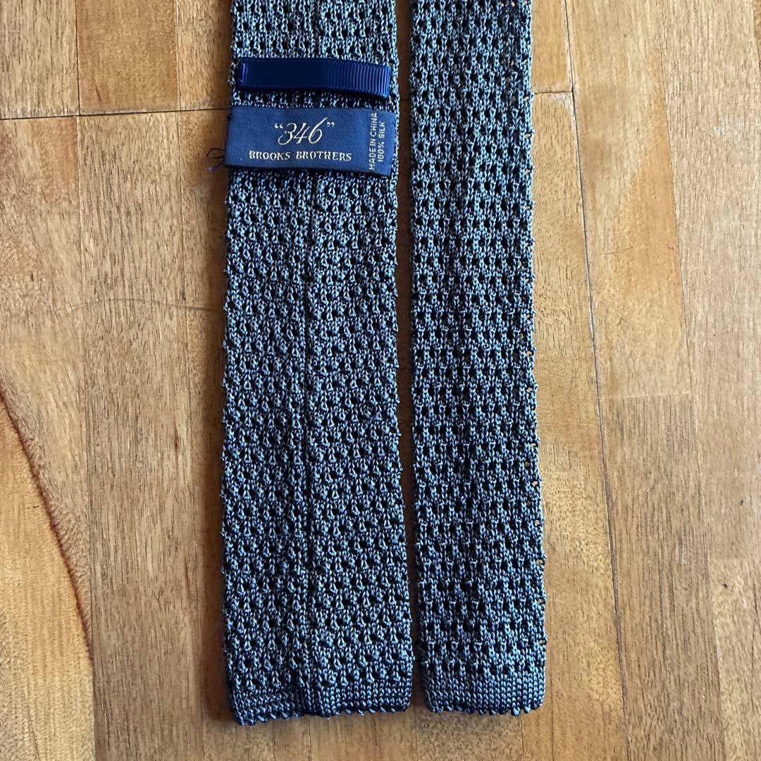 【未使用】BROOKS BROTHERS 346 ニットタイ グレー系