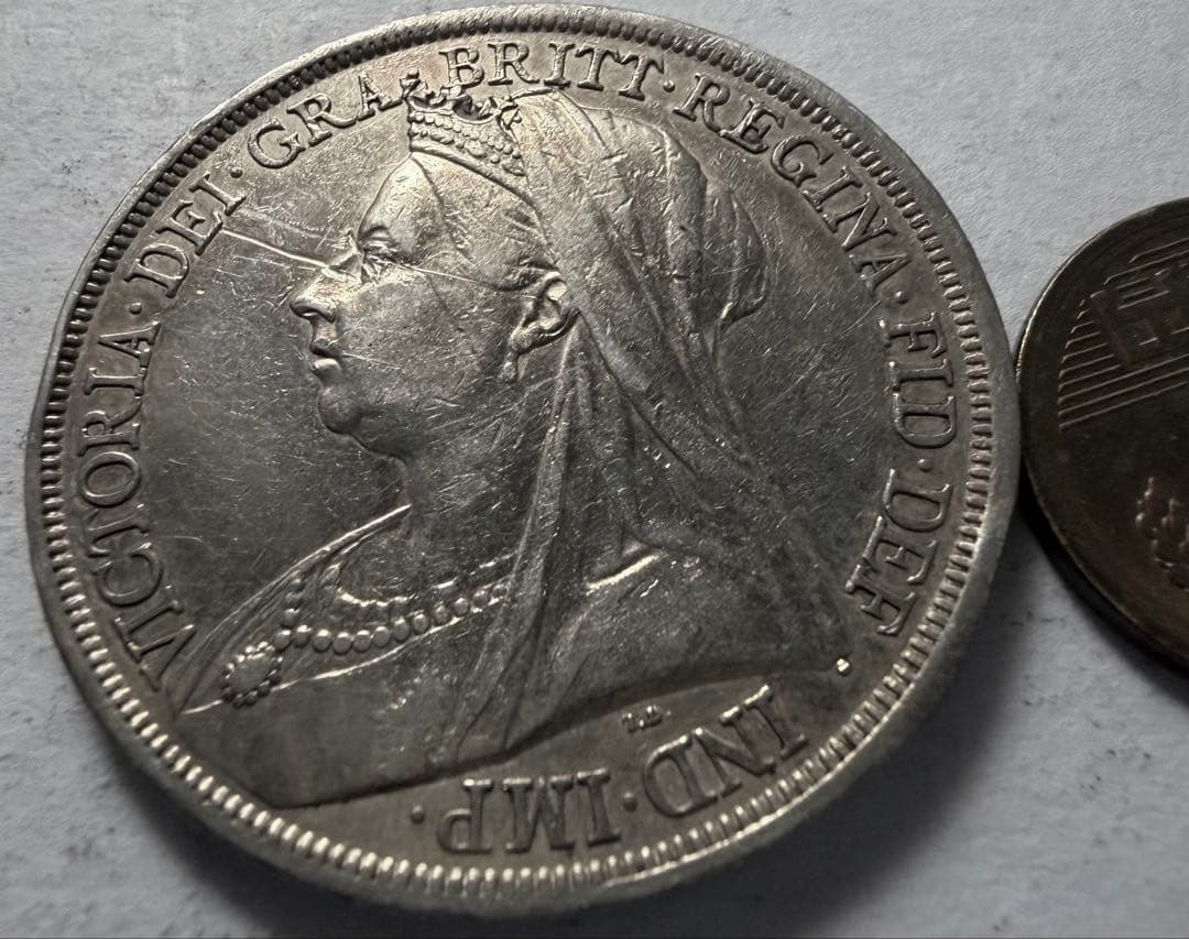 も*ば様 1893年 英国ヴィクトリア女王 クラウン銀貨