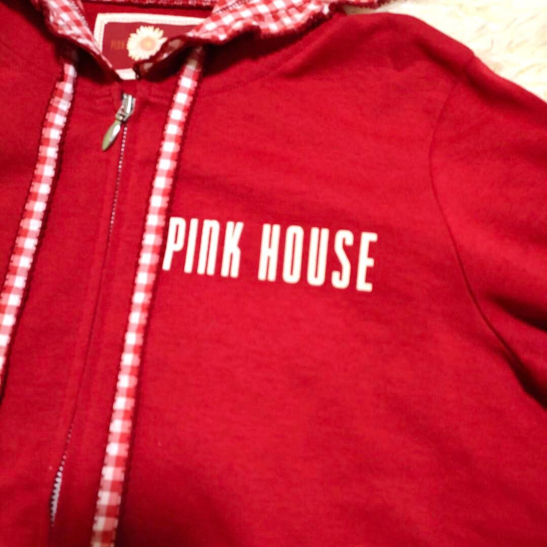 【美品】PINK HOUSE ピンクハウス 24年 ギンガムチェック使いパーカー