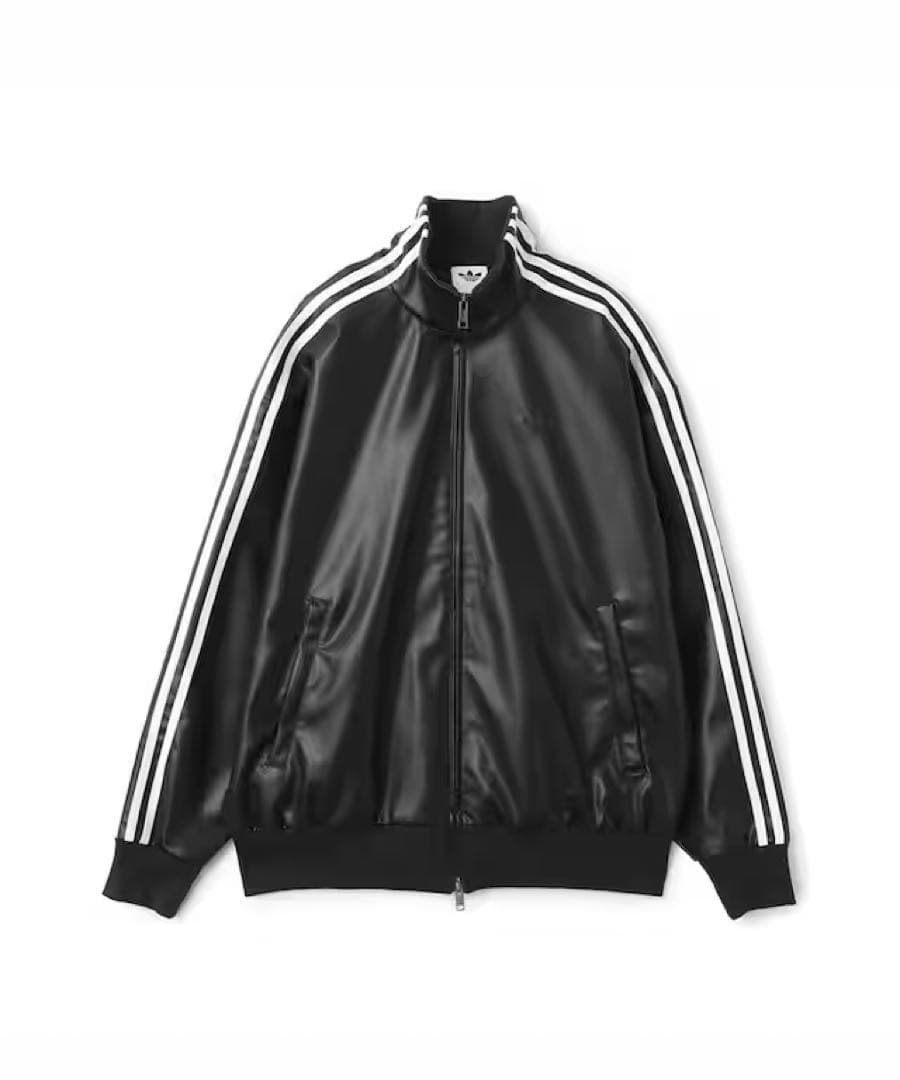 新品2XL】窪塚洋介 アディダス フェイクレザージャケットトップ プレザー3S黒