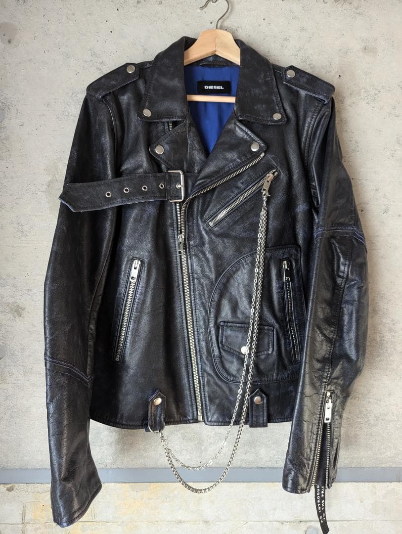 未使用 ＤＩＥＳＥＬ　レザー　ライダース　ジャケット　スタッズ　ディーゼル