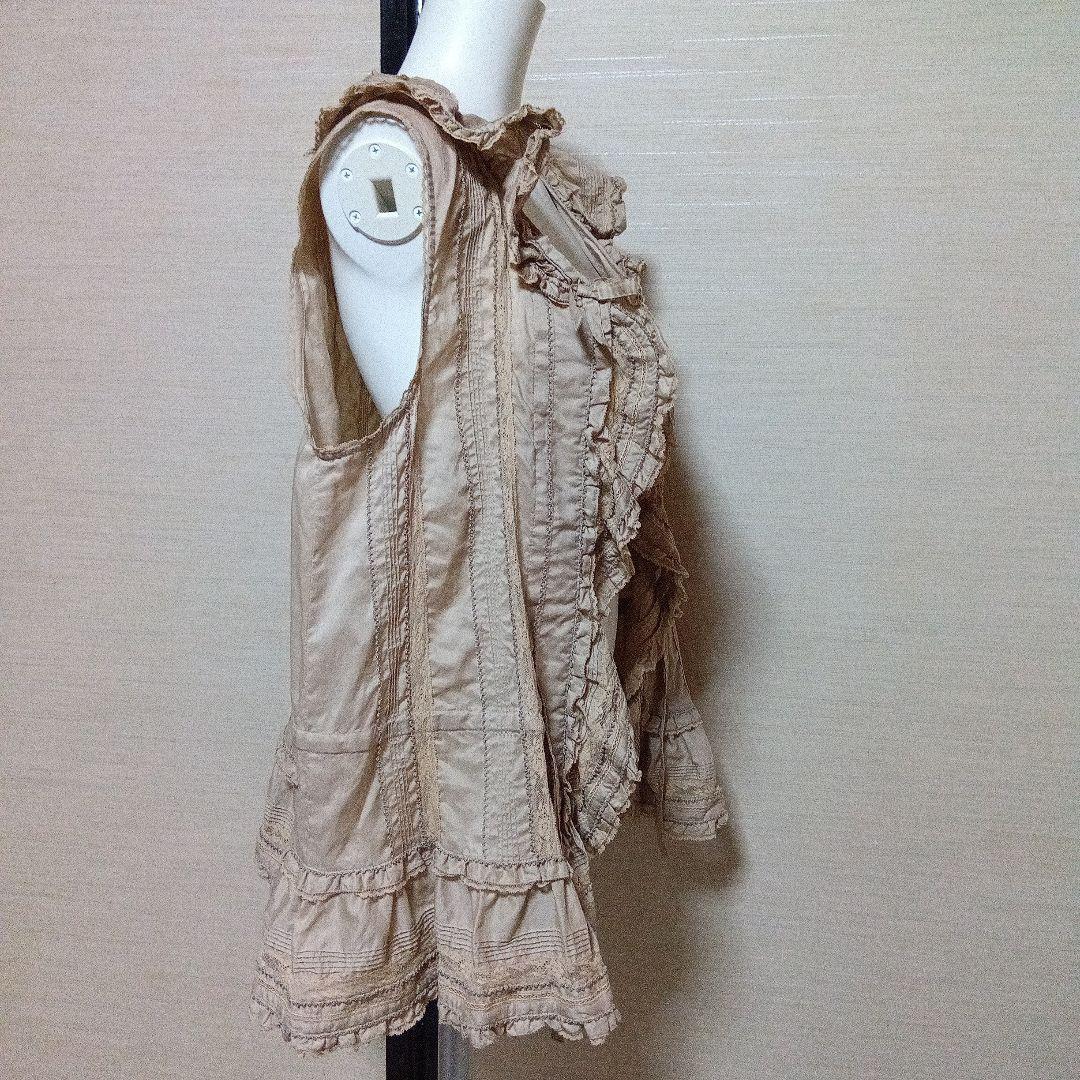 美品✨️ PINK HOUSE（ピンクハウス）フリル付きノースリーブベスト