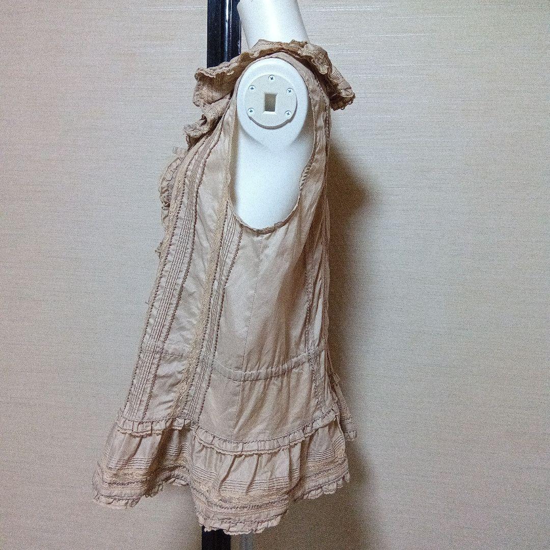 美品✨️ PINK HOUSE（ピンクハウス）フリル付きノースリーブベスト