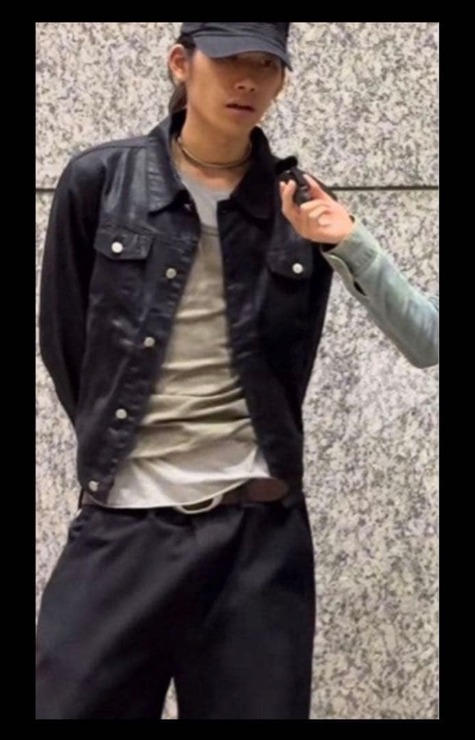 ジャケット・アウター coating denim jacket black Size-01