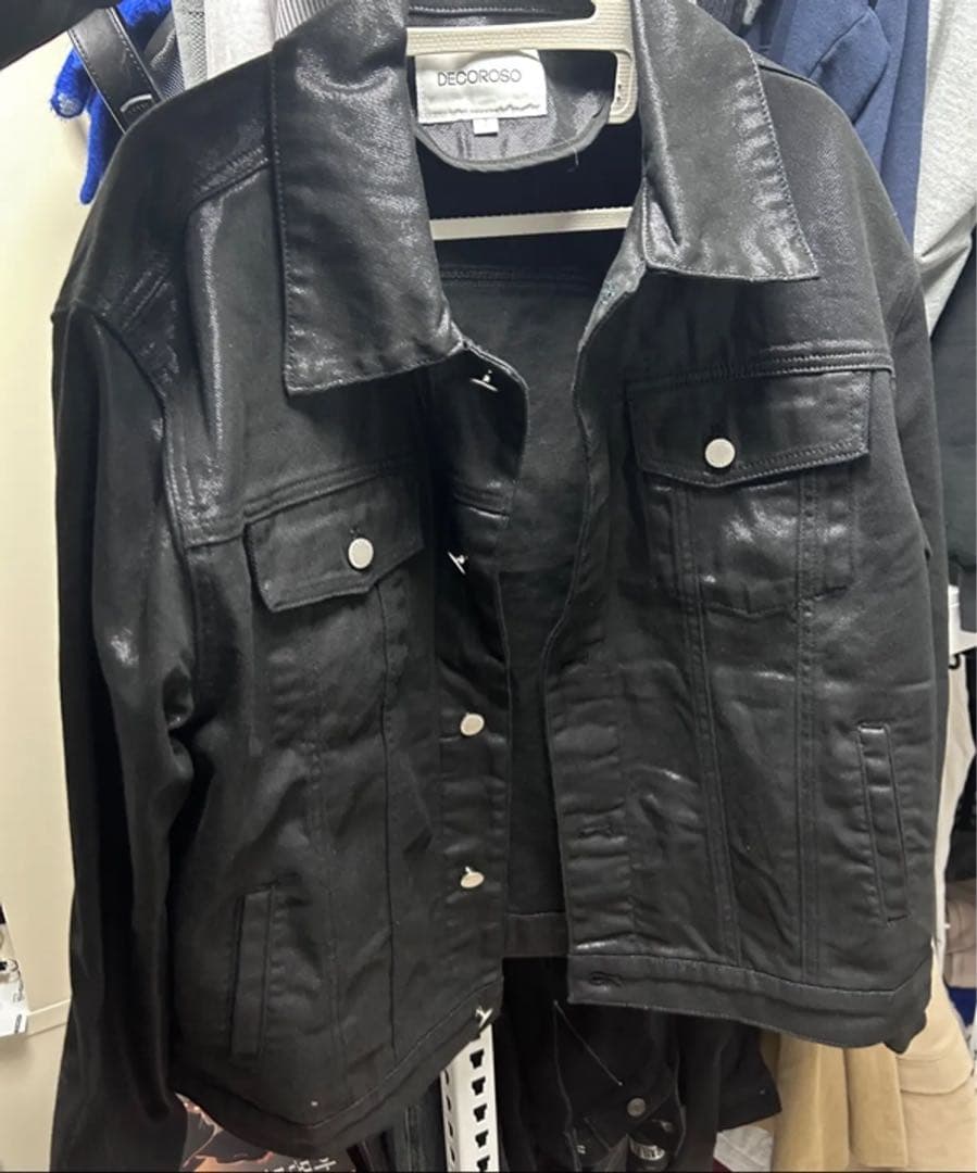 ジャケット・アウター coating denim jacket black Size-01