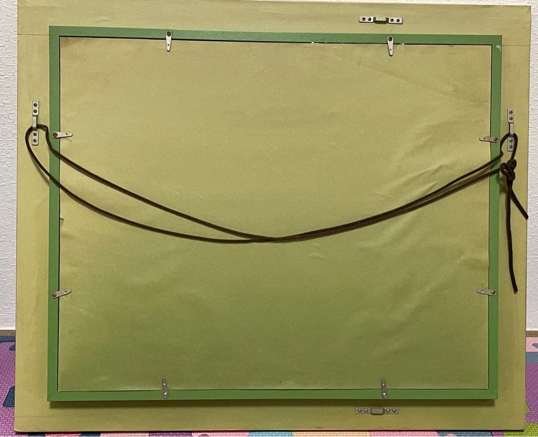 絵画 油彩 油絵 風景画 額縁付き 2段構造額縁 山水