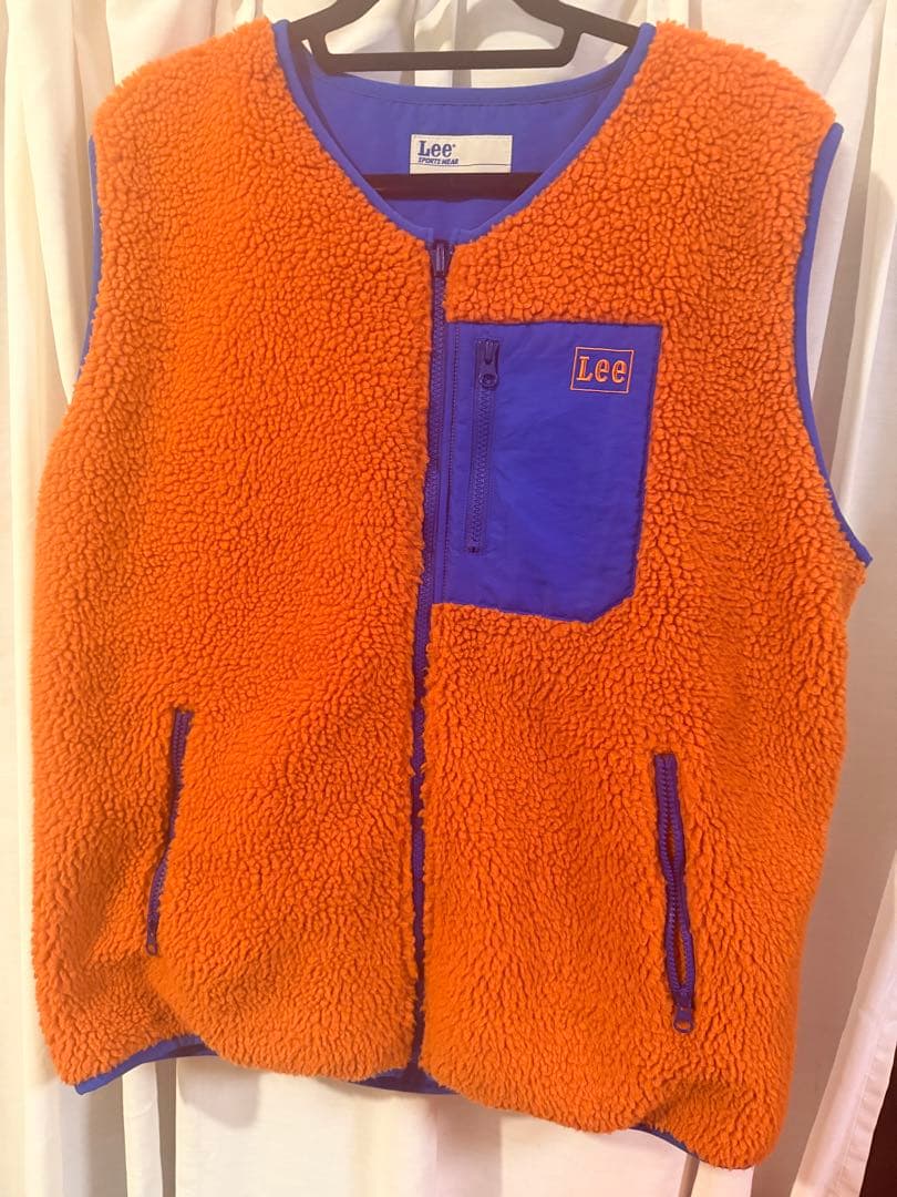 LEE BOA VEST リバーシブルボアベスト オレンジ　ブルー