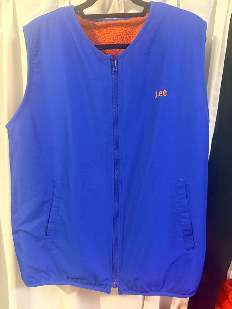 LEE BOA VEST リバーシブルボアベスト オレンジ　ブルー
