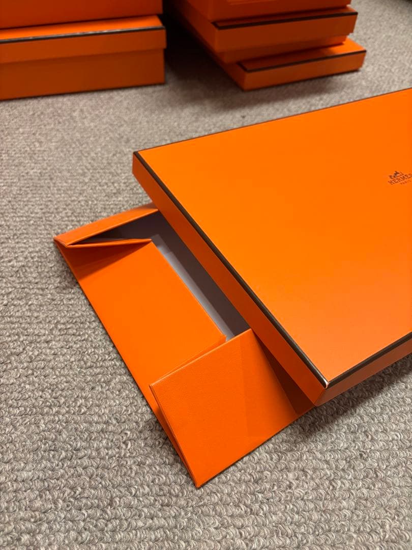 HERMES オレンジボックス 空き箱 26個セット ショッパー7袋&リボン付