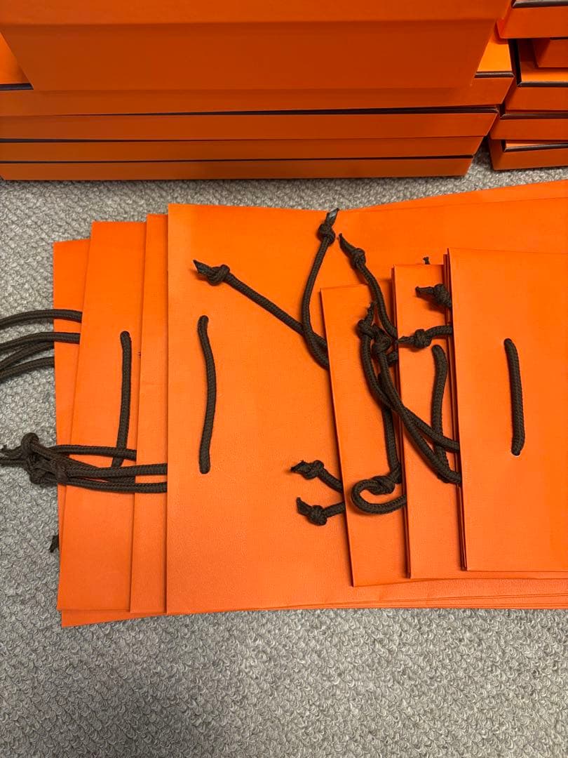 HERMES オレンジボックス 空き箱 26個セット ショッパー7袋&リボン付