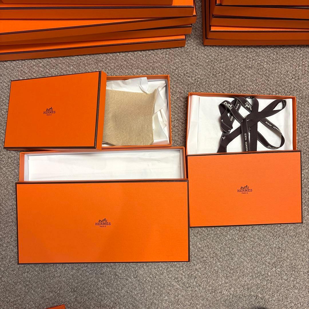 HERMES オレンジボックス 空き箱 26個セット ショッパー7袋&リボン付
