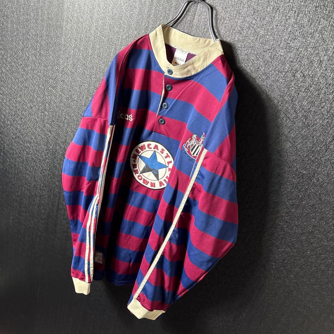 【★ニューカッスル】 古着 サッカー ゲームシャツ 長袖 XL 95年 アウェイ