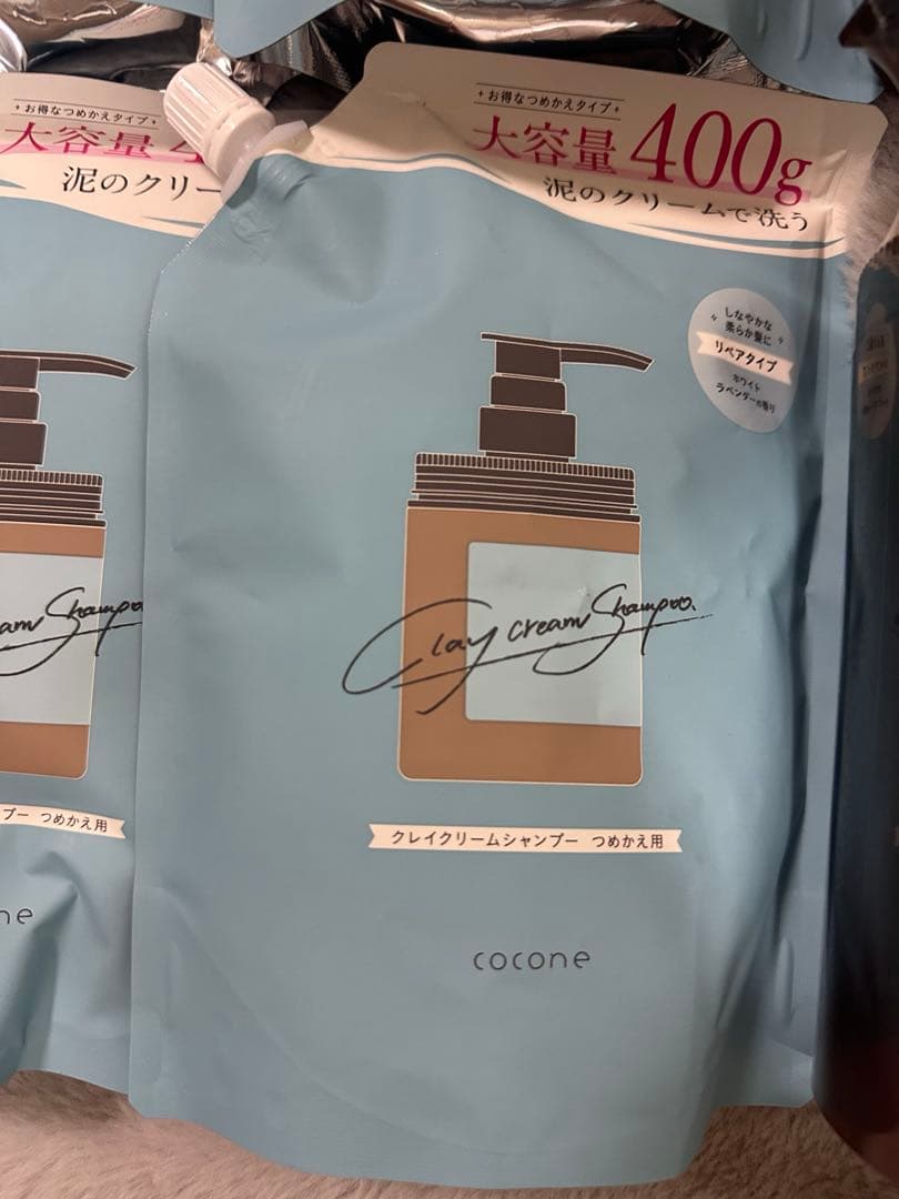 Cocone シャンプー 400ml ボトル2本と詰め替え6袋セット