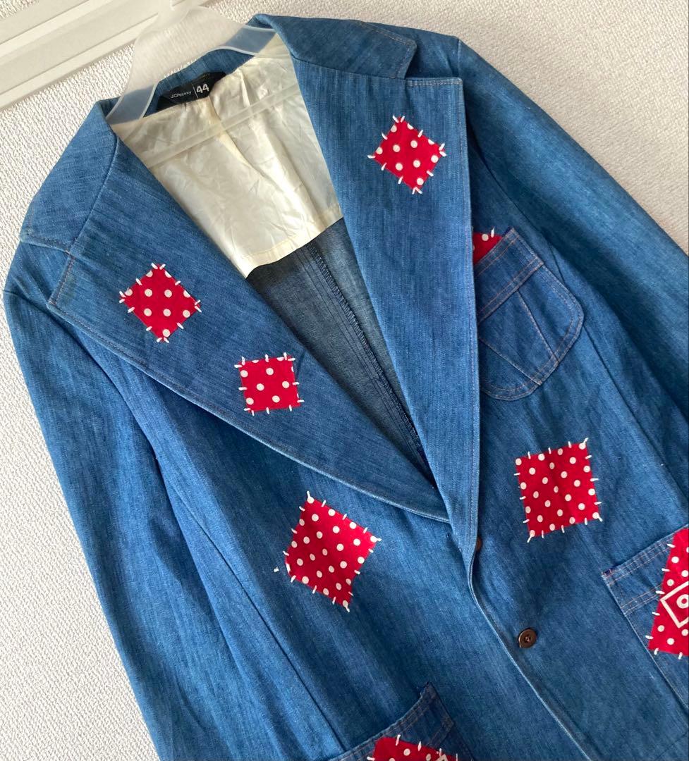 希少‼︎ JC Penney 70s ヴィンテージ デニムジャケット赤パッチ 44