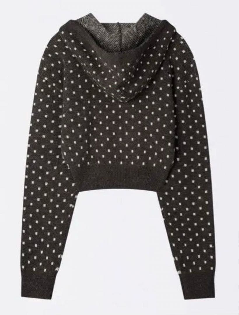 Sculptor flake Knit Zip-Up グレー ドット