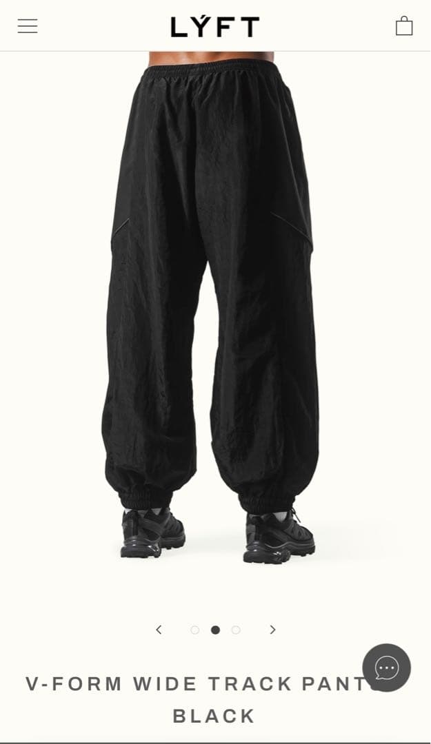 V-FORM WIDE TRACK PANTS - BLACK　Mサイズ