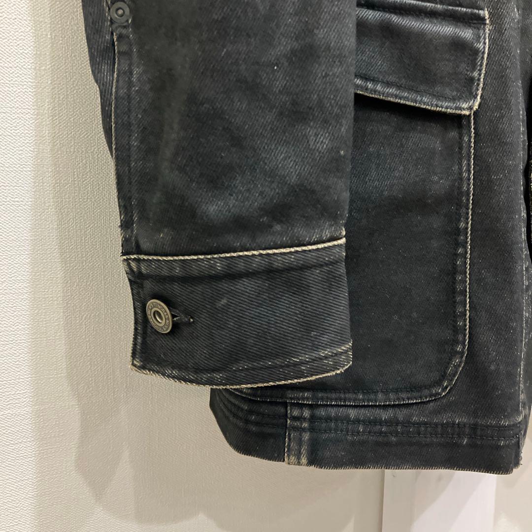 MEN'S TENORAS レザーフロッキー加工 デニム ジャケット L