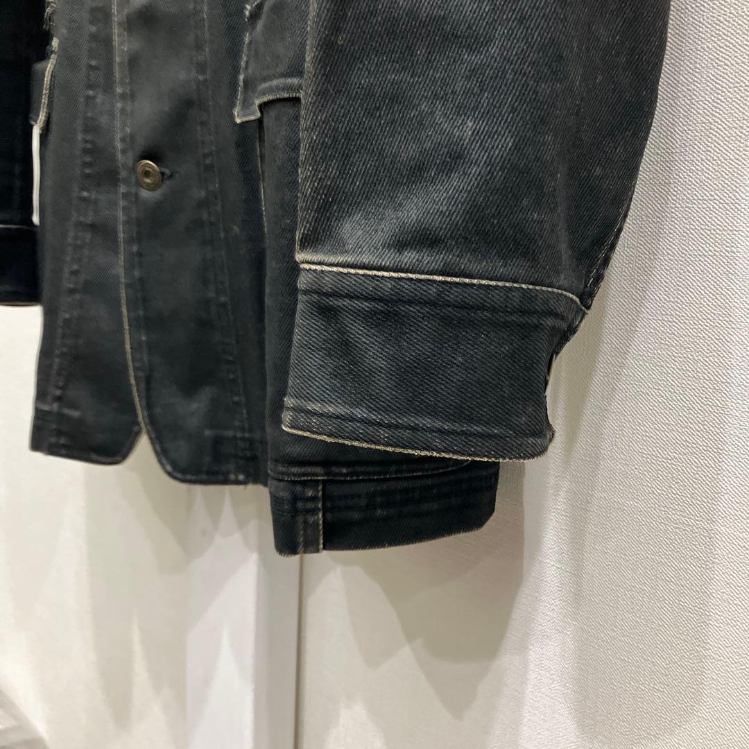 MEN'S TENORAS レザーフロッキー加工 デニム ジャケット L