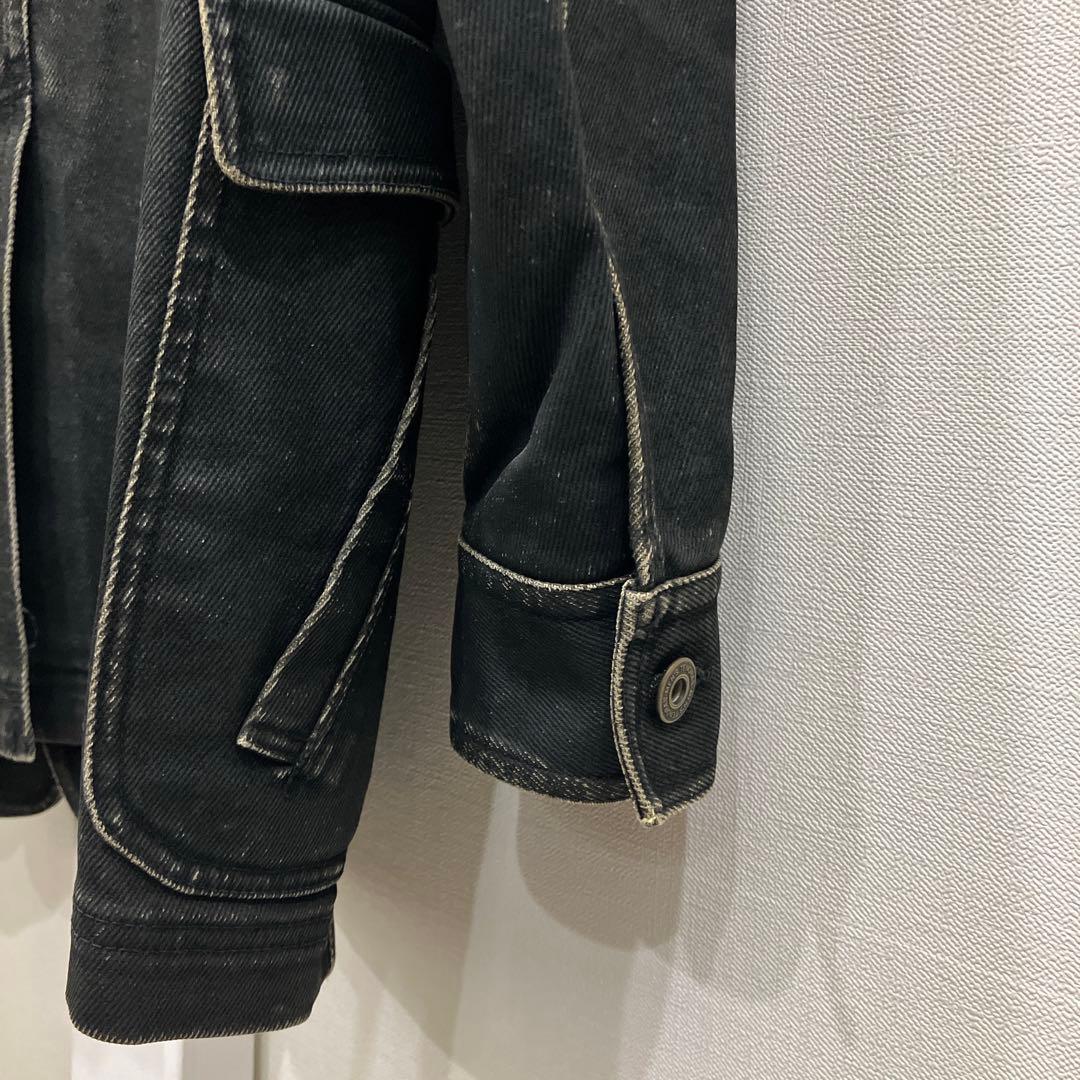 MEN'S TENORAS レザーフロッキー加工 デニム ジャケット L