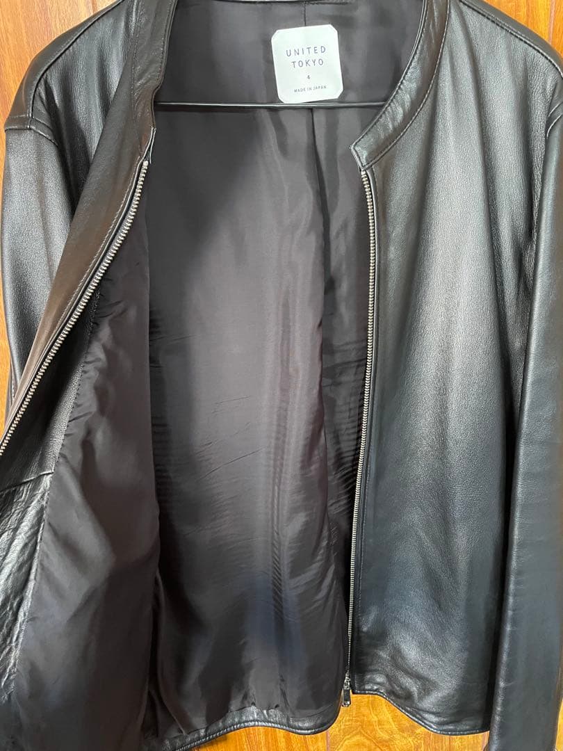 ブラックレザーシングルライダースジャケット