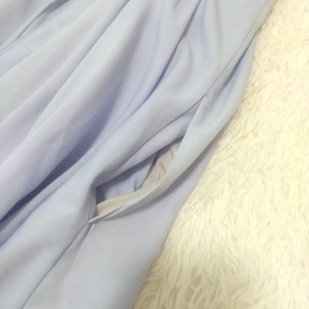 emmi ワッシャーフレアーワンピース ロング フレア ライトブルー S