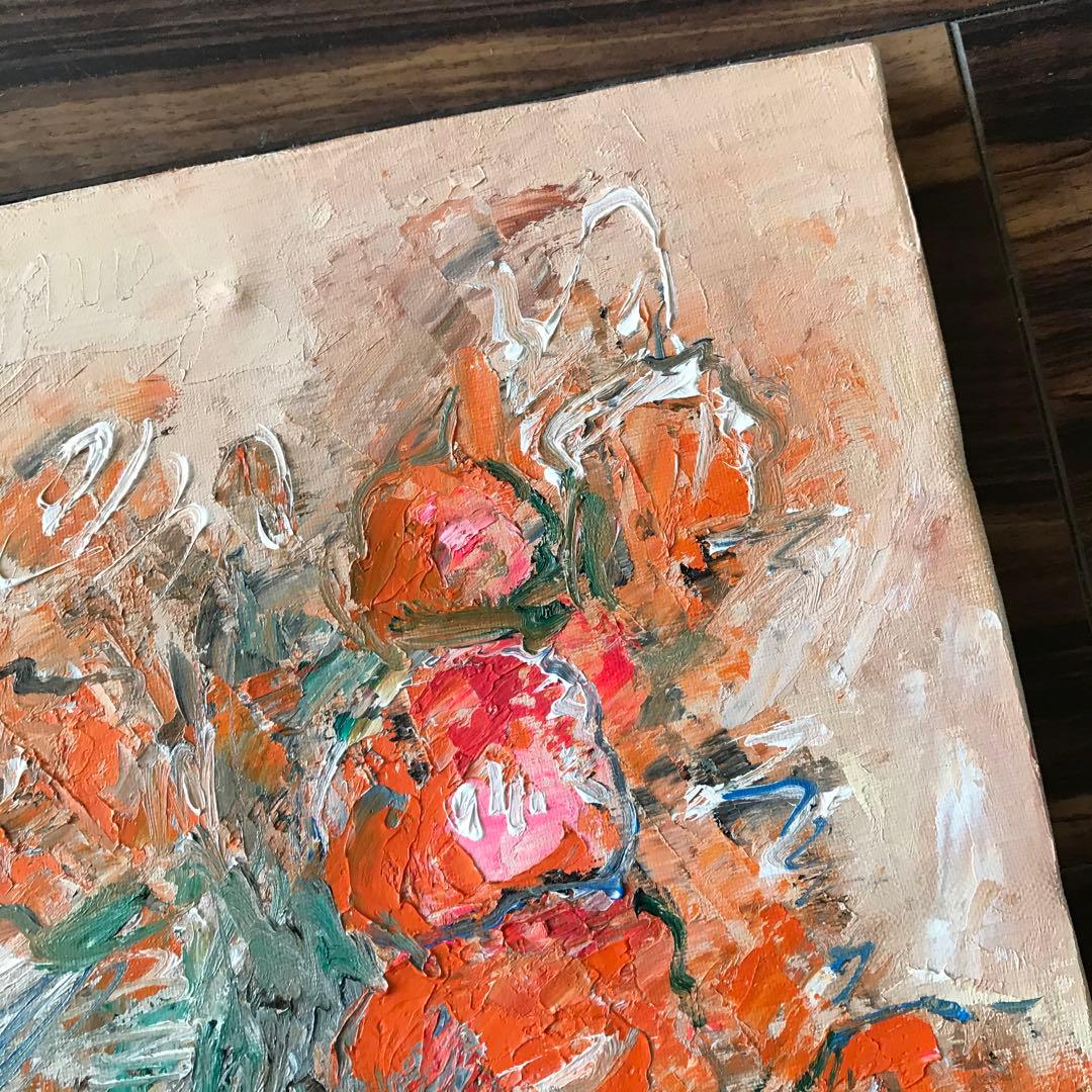 大澤扶二子「薔薇」油彩 F4 額なし 油絵 油画 絵画 キャンバス C