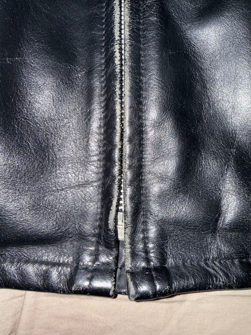 schott 641 シングル サイズ44 ブラック 牛革 ライナー付き