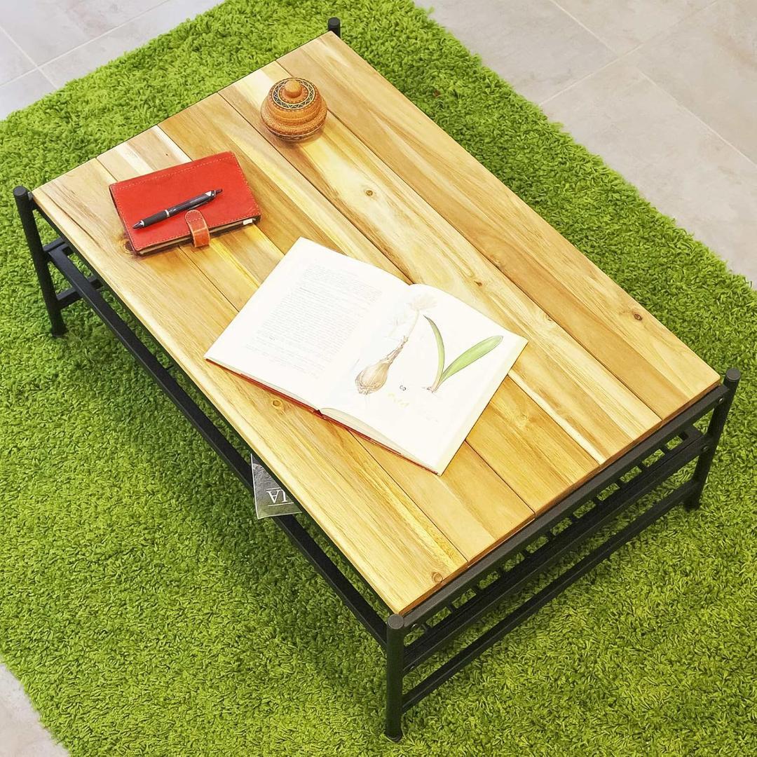新品✨ガーデンガーデン アイアン＊ウッド アカシア センターテーブル 幅90cm