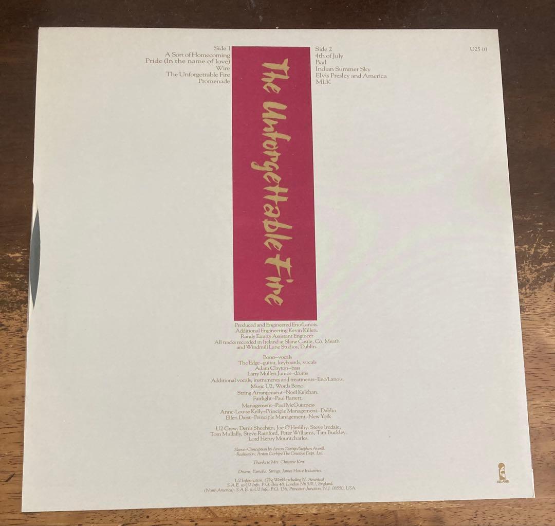 ◾️️UKオリジナル盤■U2 ■The Unforgettable Fire◾️1LP