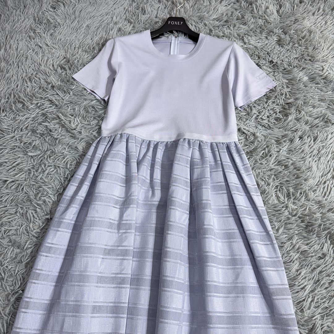 極美品✨’22年完売品 フォクシー リラ 半袖ロングドレスワンピース ブルー