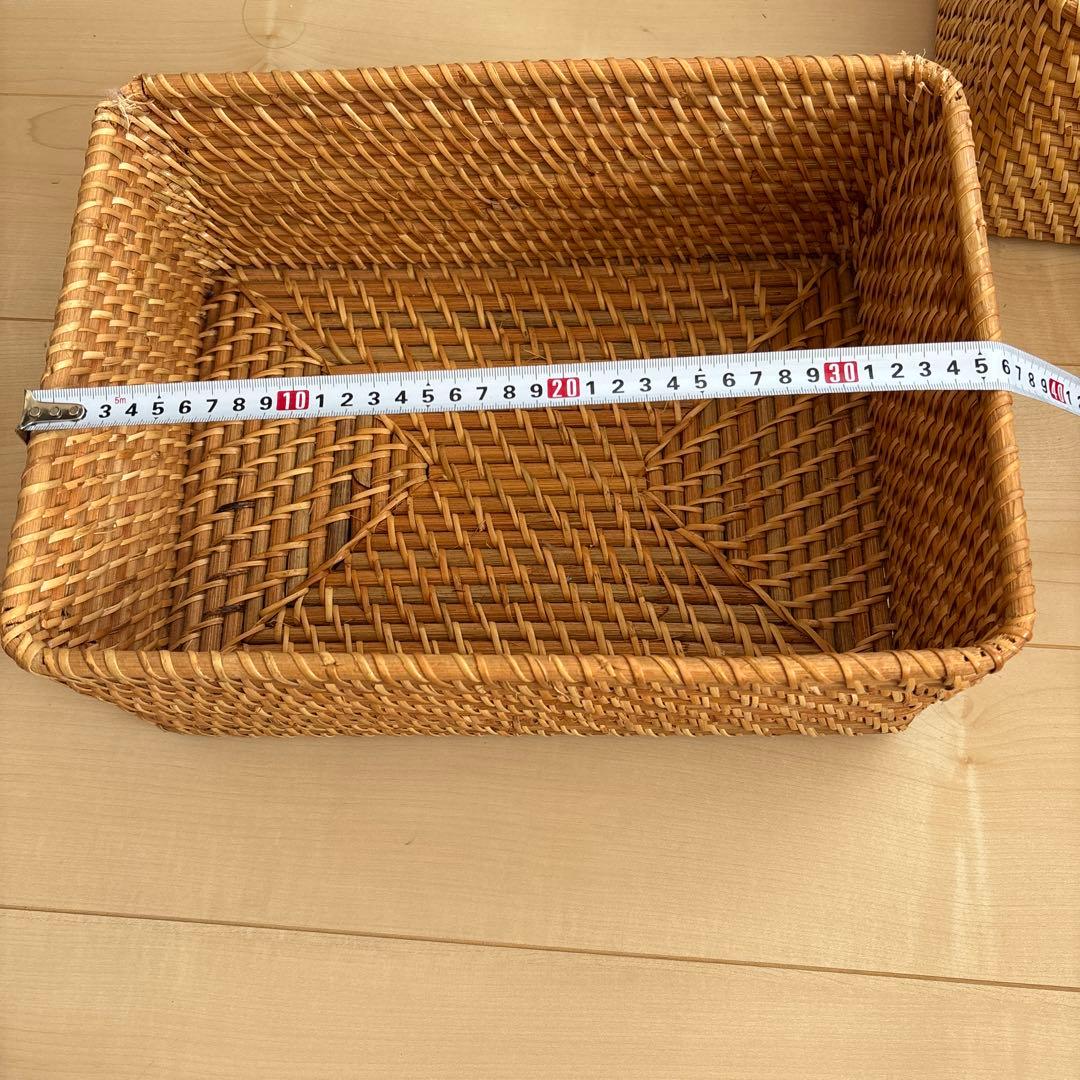 無印　ラタンカゴ　3個セット